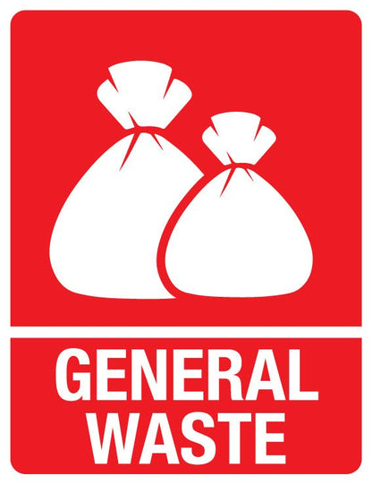 Standard General Waste Wheelie Bin Stickers - New Signs