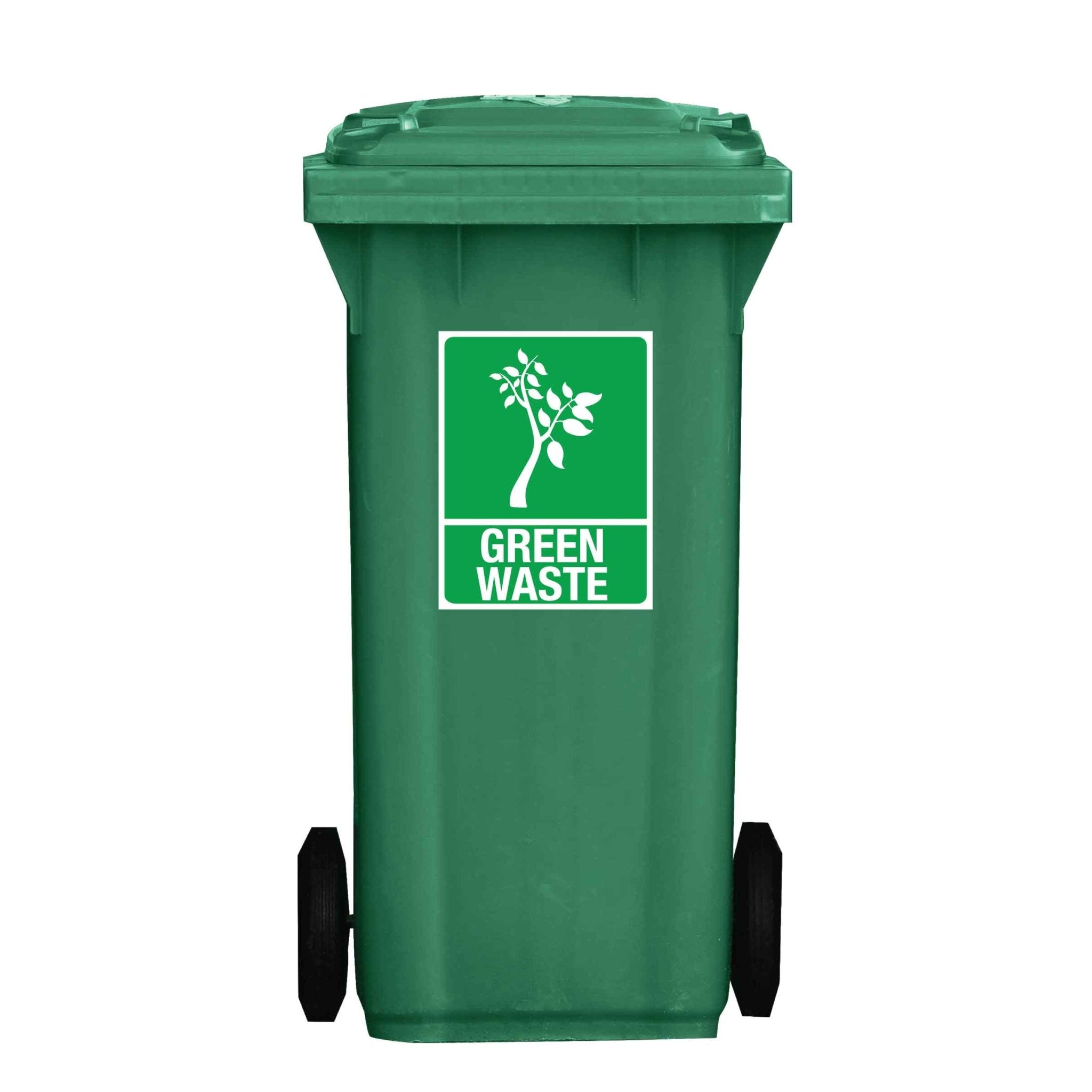 Garbage Pin Green Color Standard Green Waste Wheelie Bin Stickers – New Signs