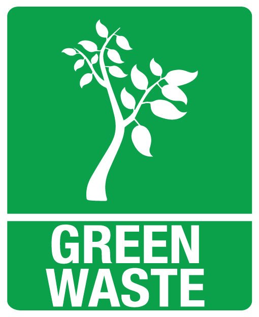 Standard Green Waste Wheelie Bin Stickers - New Signs