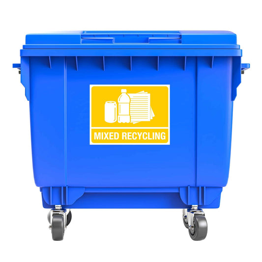 Standard Mixed Recycling Large Bin Sticker - New Signs