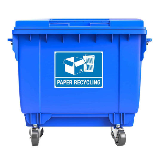 Standard Paper Recycling Large Bin Sticker - New Signs