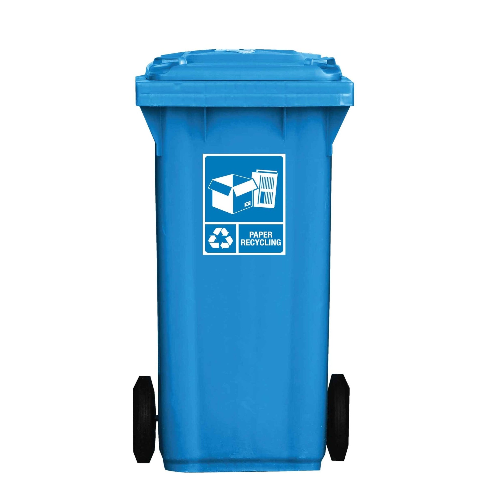 Standard Paper Recycling Wheelie Bin Stickers - New Signs