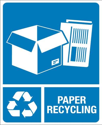 Standard Paper Recycling Wheelie Bin Stickers - New Signs