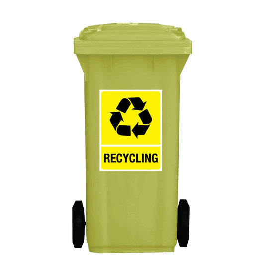 Standard Recycling Wheelie Bin Stickers - New Signs