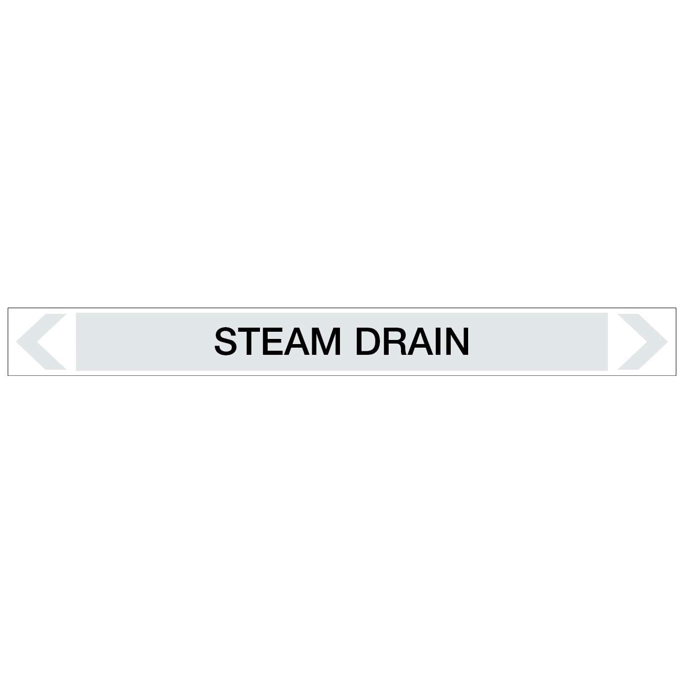 Steam - Steam Drain - Pipe Marker Sticker - New Signs