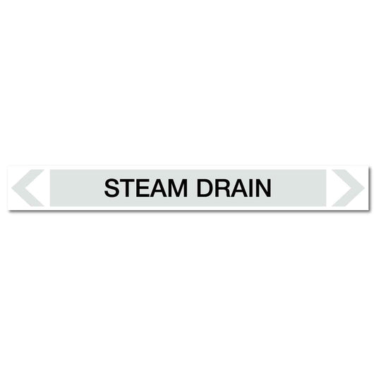 Steam - Steam Drain - Pipe Marker Sticker - New Signs