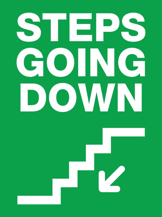 Steps Going Down Sign - New Signs