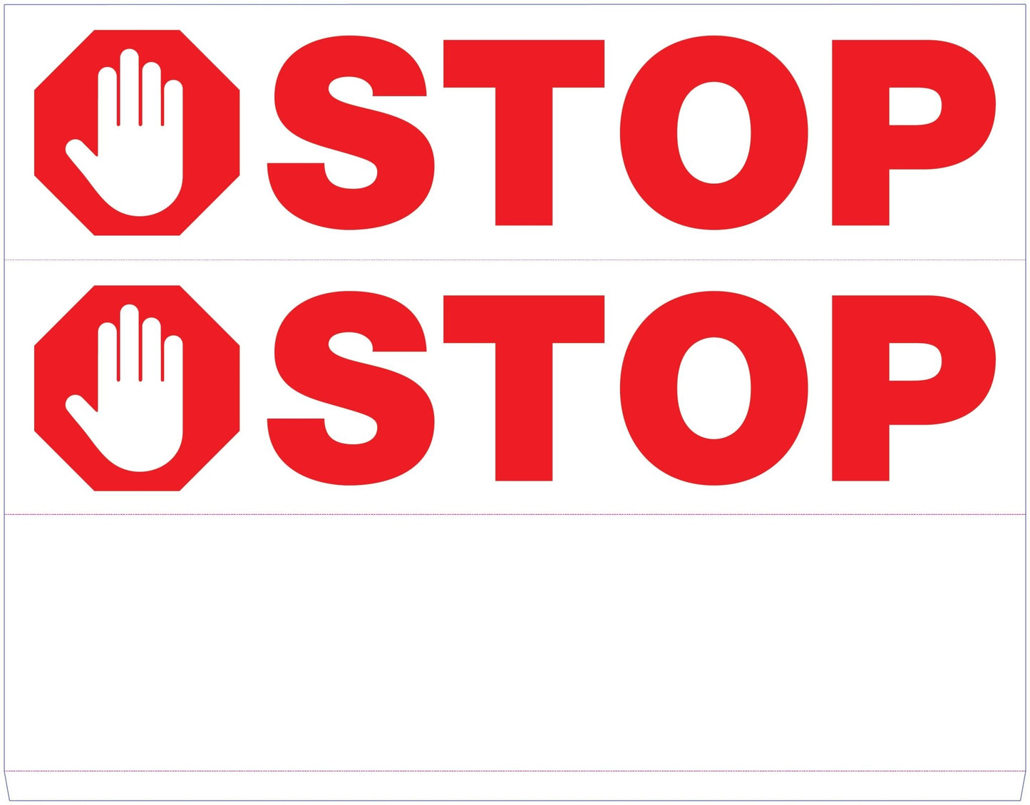 Stop - Landscape Corflute Toblerone Signs - New Signs