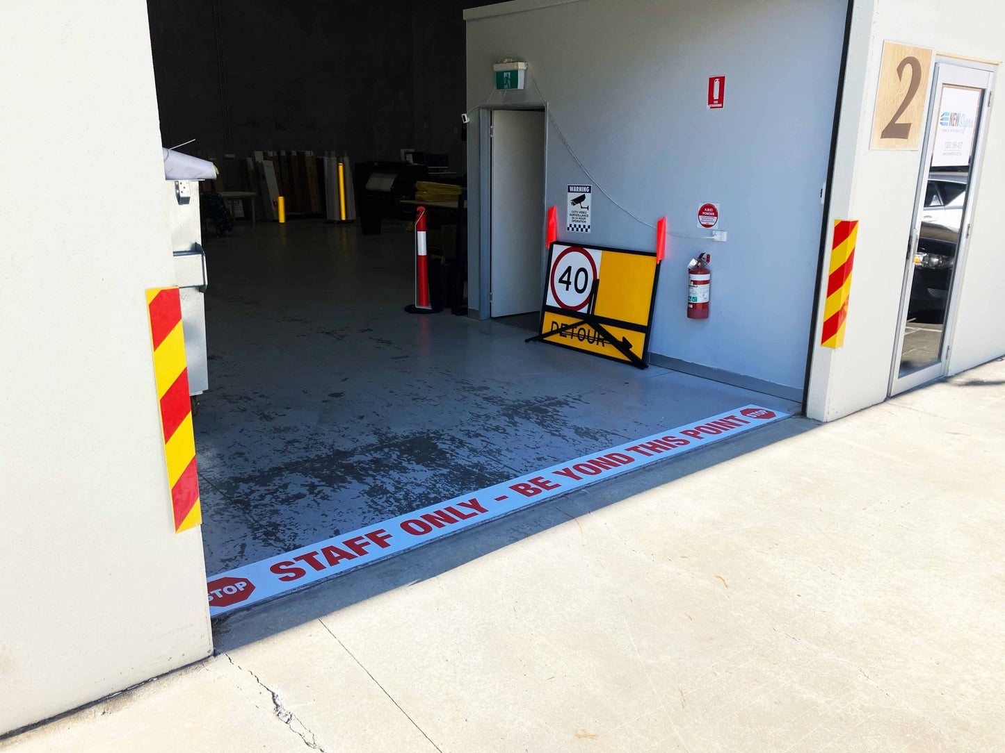 Stop Staff - Only Beyond This Point - Floor Sticker - New Signs