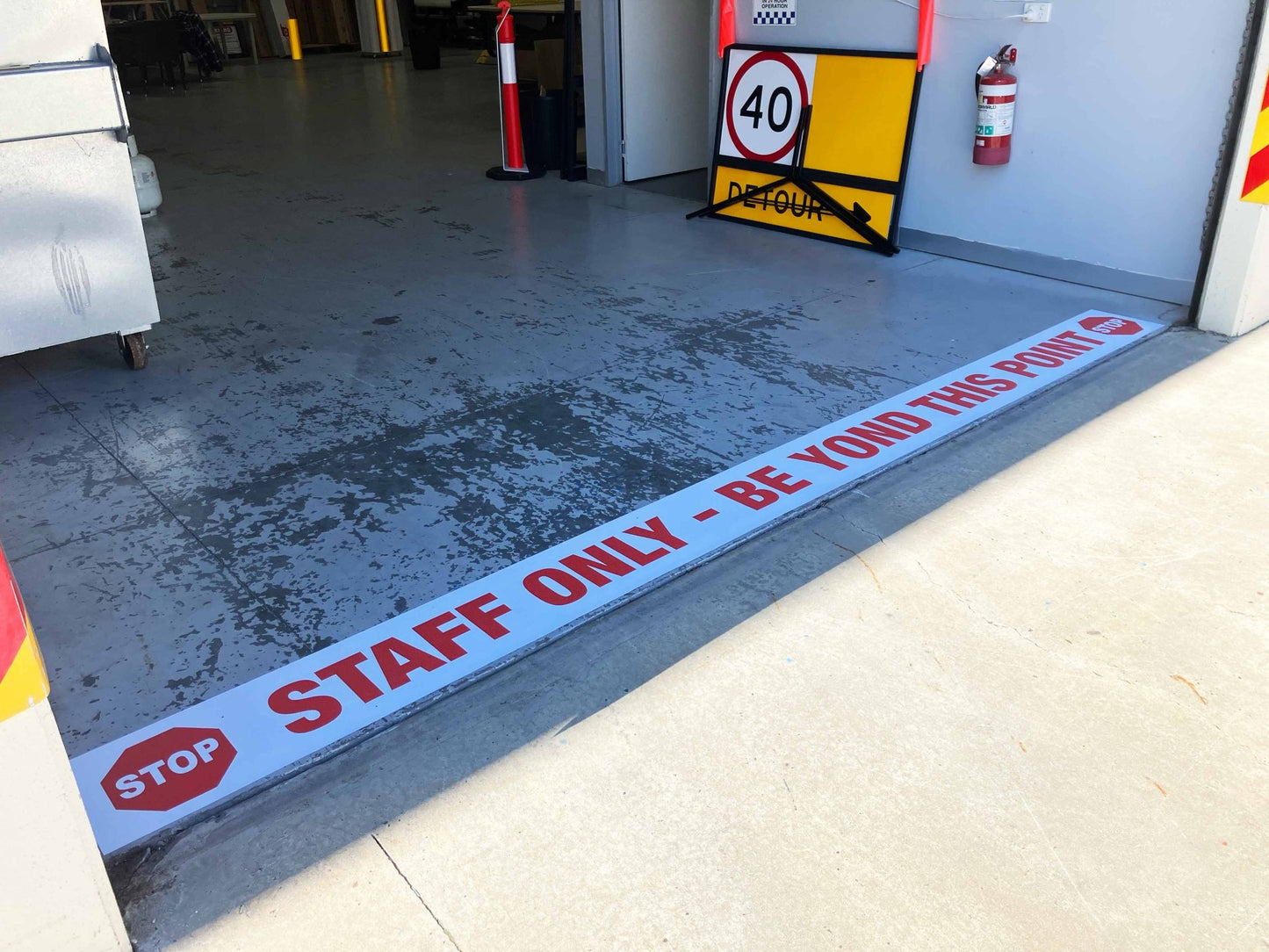 Stop Staff - Only Beyond This Point - Floor Sticker - New Signs