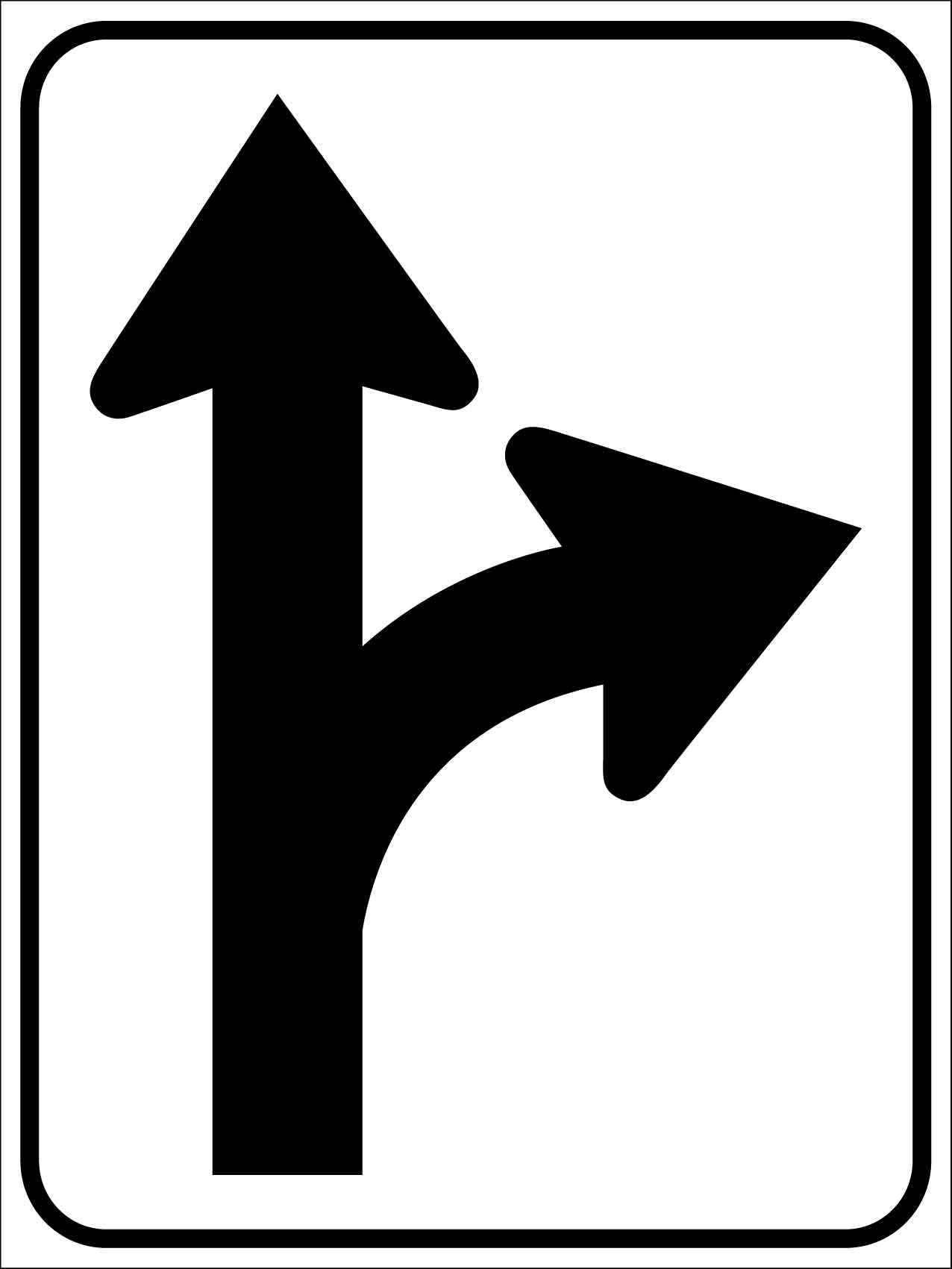 Straight And Right Turn Only Sign - New Signs