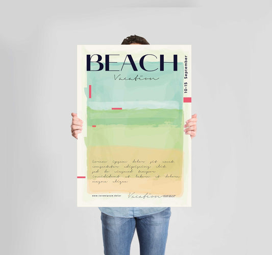 Summer Beach Green Poster Wall Art Prints - New Signs