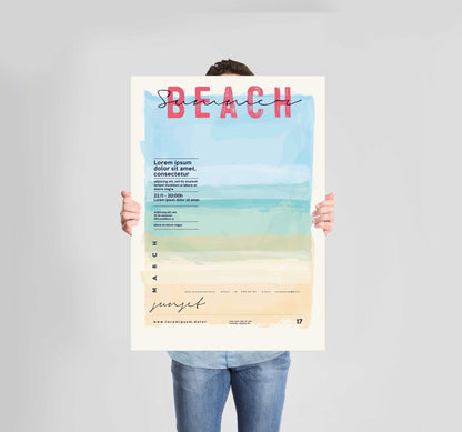 Summer Beach Poster Wall Art Prints (Set of 4) - New Signs
