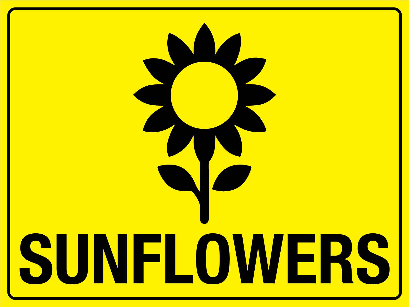 Sunflowers Sign - New Signs