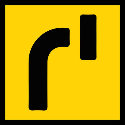 T Curved Right Multi Message Traffic Sign - New Signs