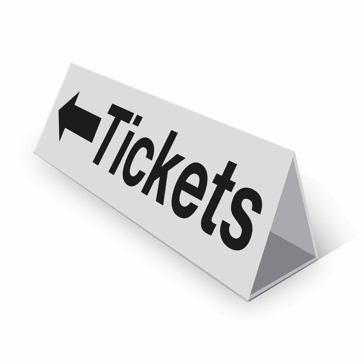 Tickets Left Arrow - Landscape Corflute Toblerone Signs - New Signs