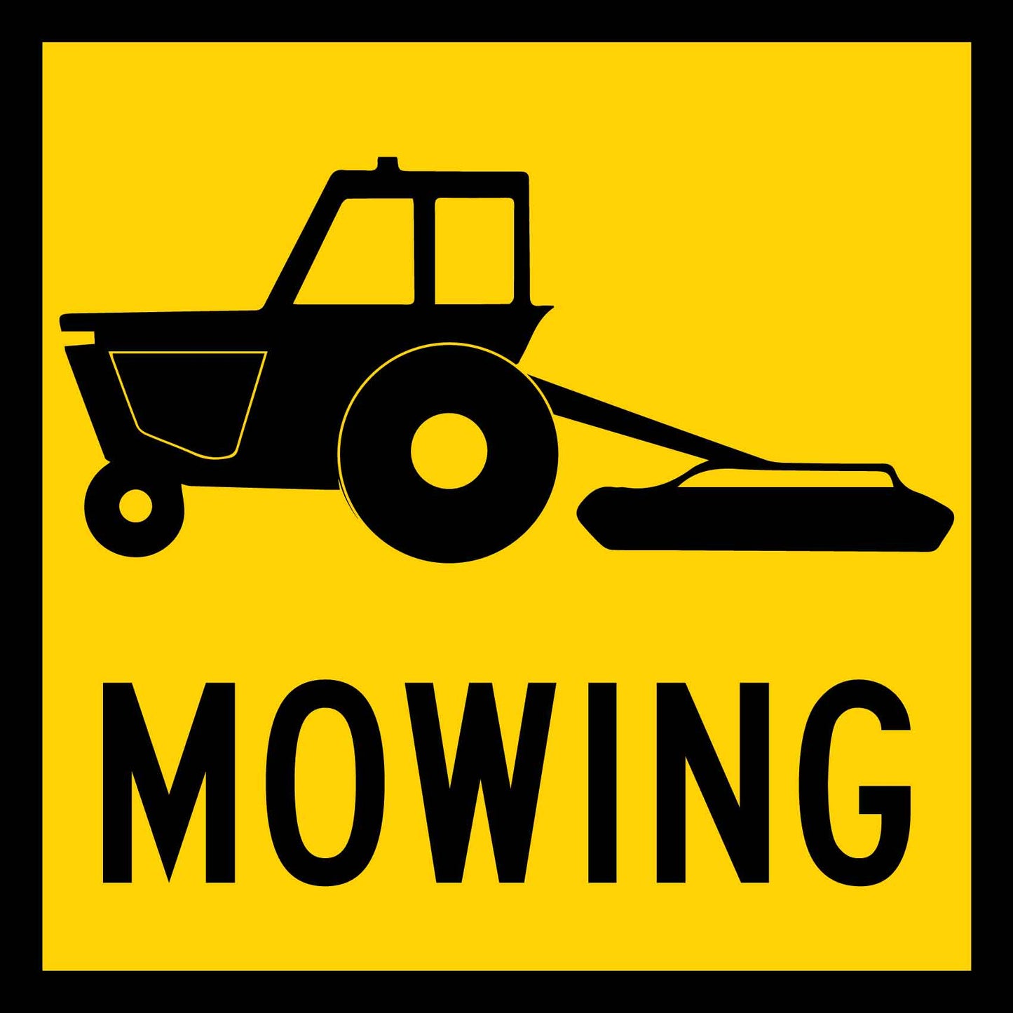 Tractor Mowing Multi Message Traffic Sign - New Signs