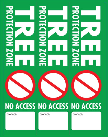 Tree Protection Zone No Access Custom - Corflute Bollard Cover - New Signs