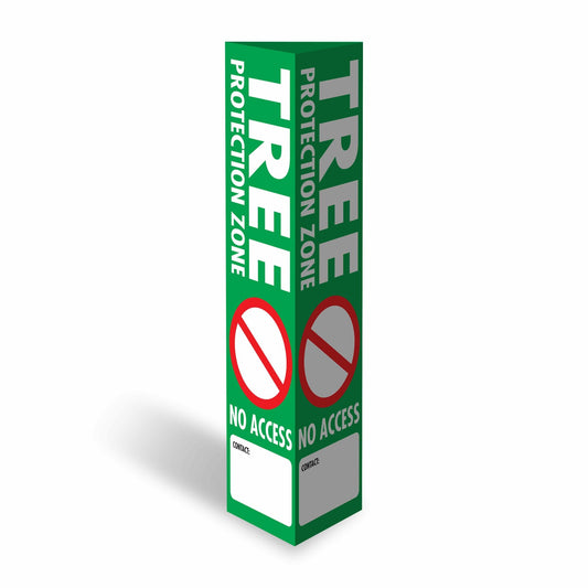 Tree Protection Zone No Access Custom - Corflute Bollard Cover - New Signs