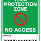 Tree Protection Zone No Access Custom Green Sign - New Signs