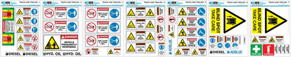 Truck and Tipper Machine Safety Sticker Set - New Signs