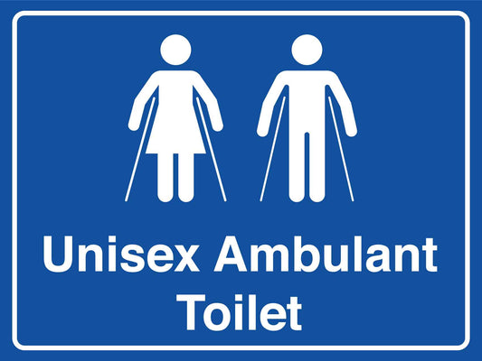 Unisex Ambulant Toilet Blue Sign - New Signs