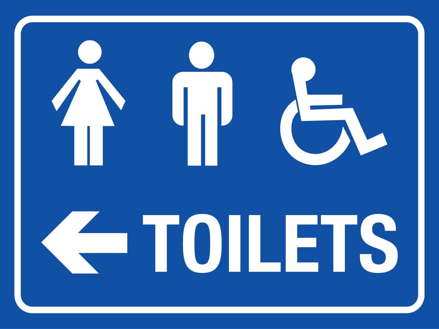Unisex Disabled Toilet Arrow Left Sign - New Signs