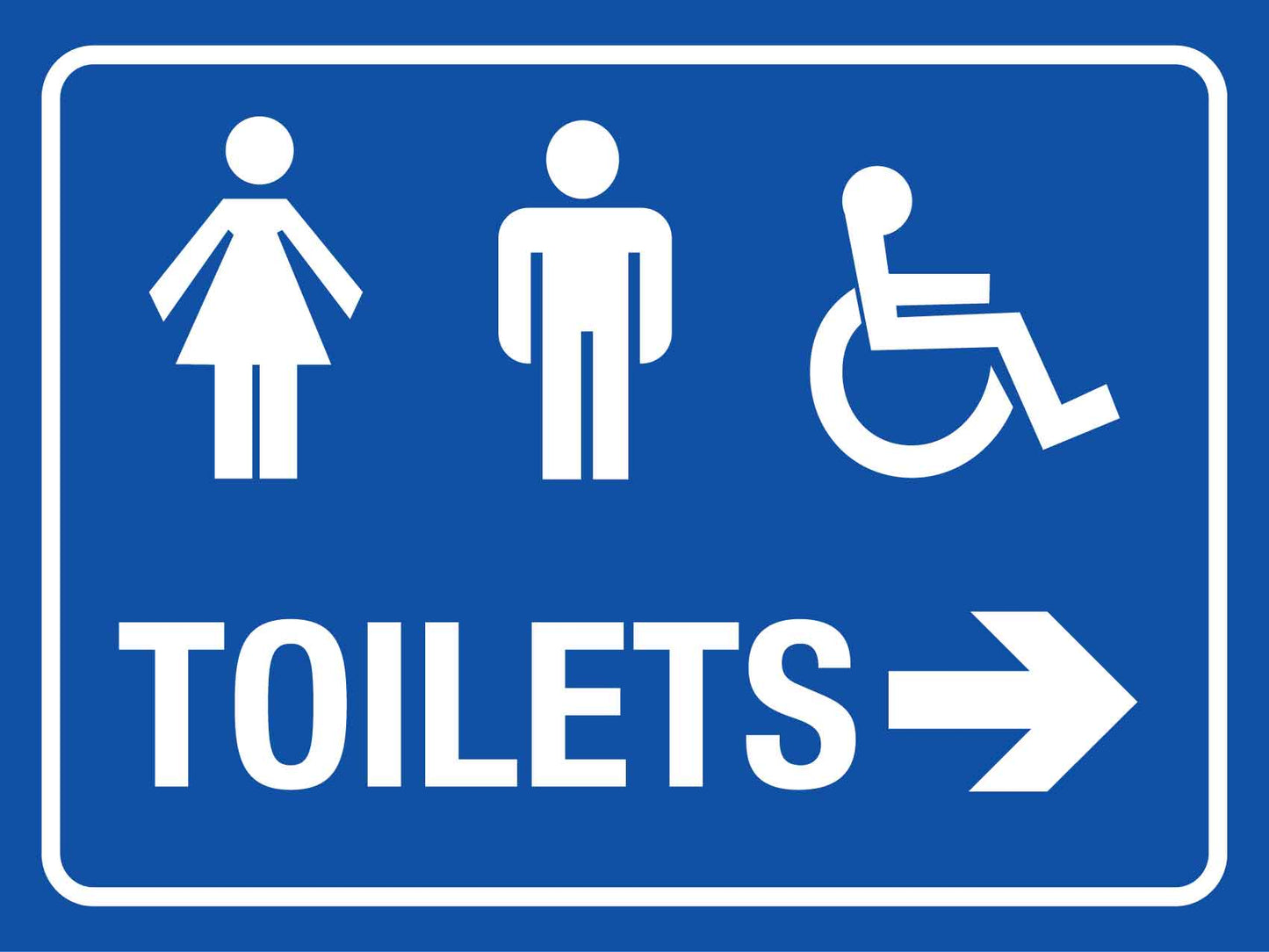 Unisex Disabled Toilet Arrow Right Sign - New Signs