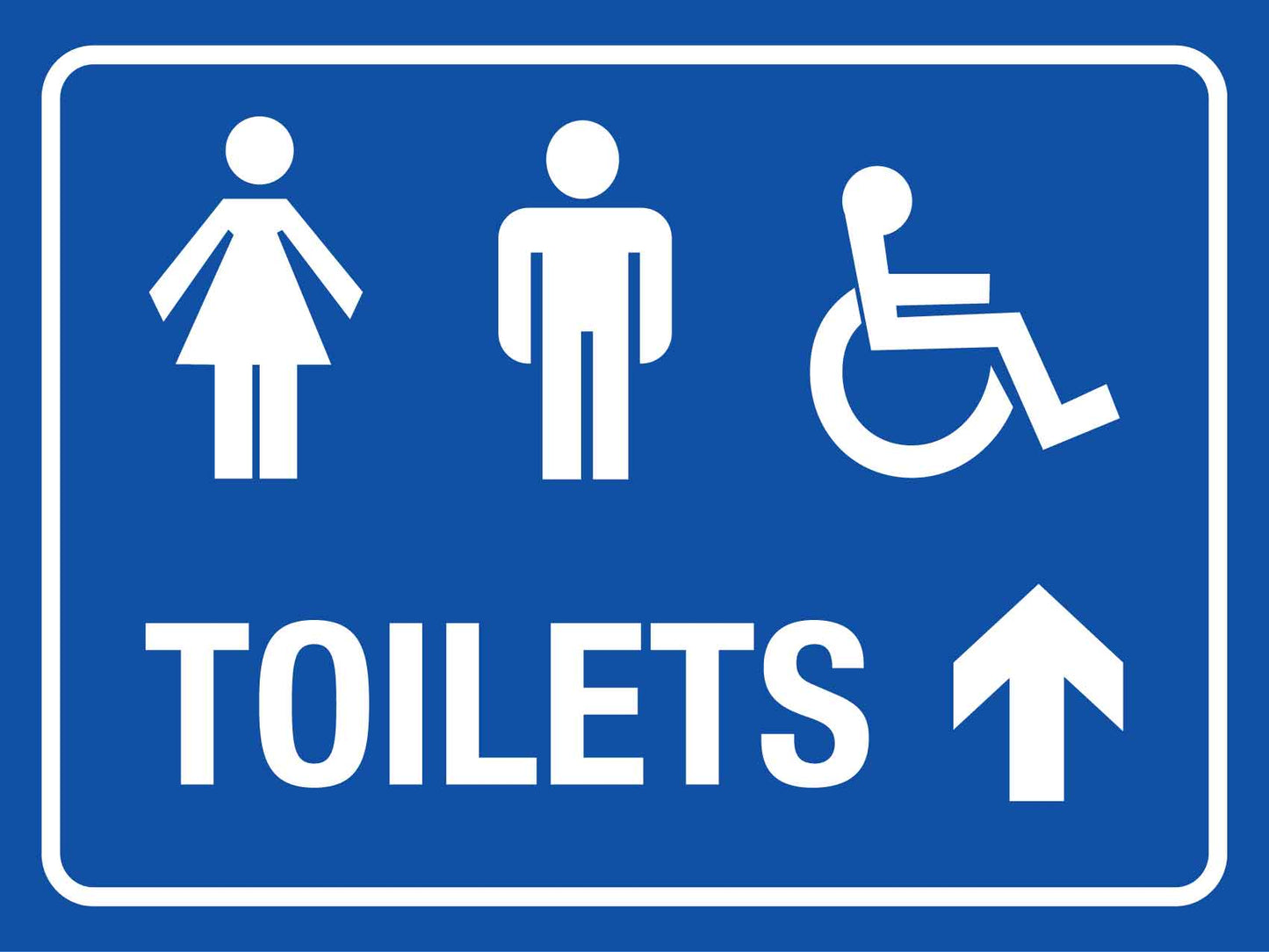 Unisex Disabled Toilet Arrow Up Sign - New Signs