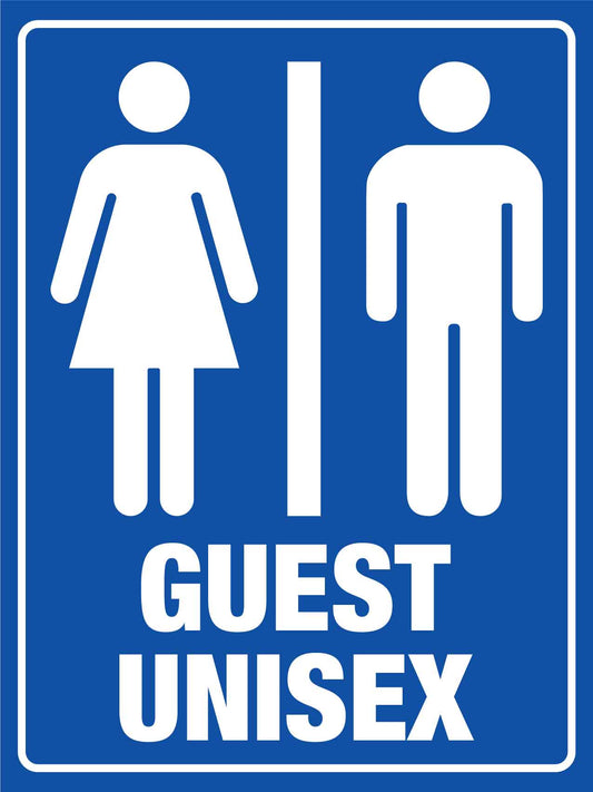 Unisex Guest Toilet Symbol Blue Sign - New Signs