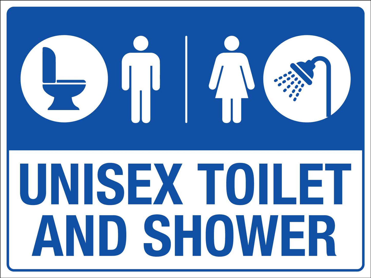 Unisex Toilet And Shower Sign - New Signs