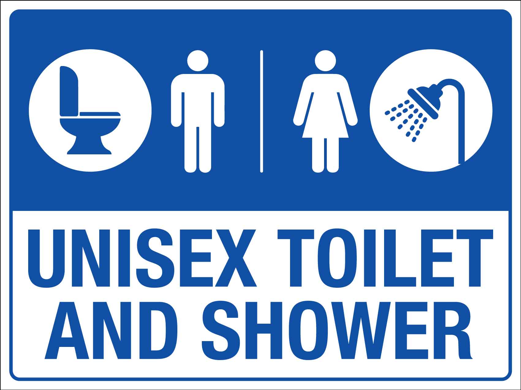 Unisex Toilet And Shower Sign - New Signs