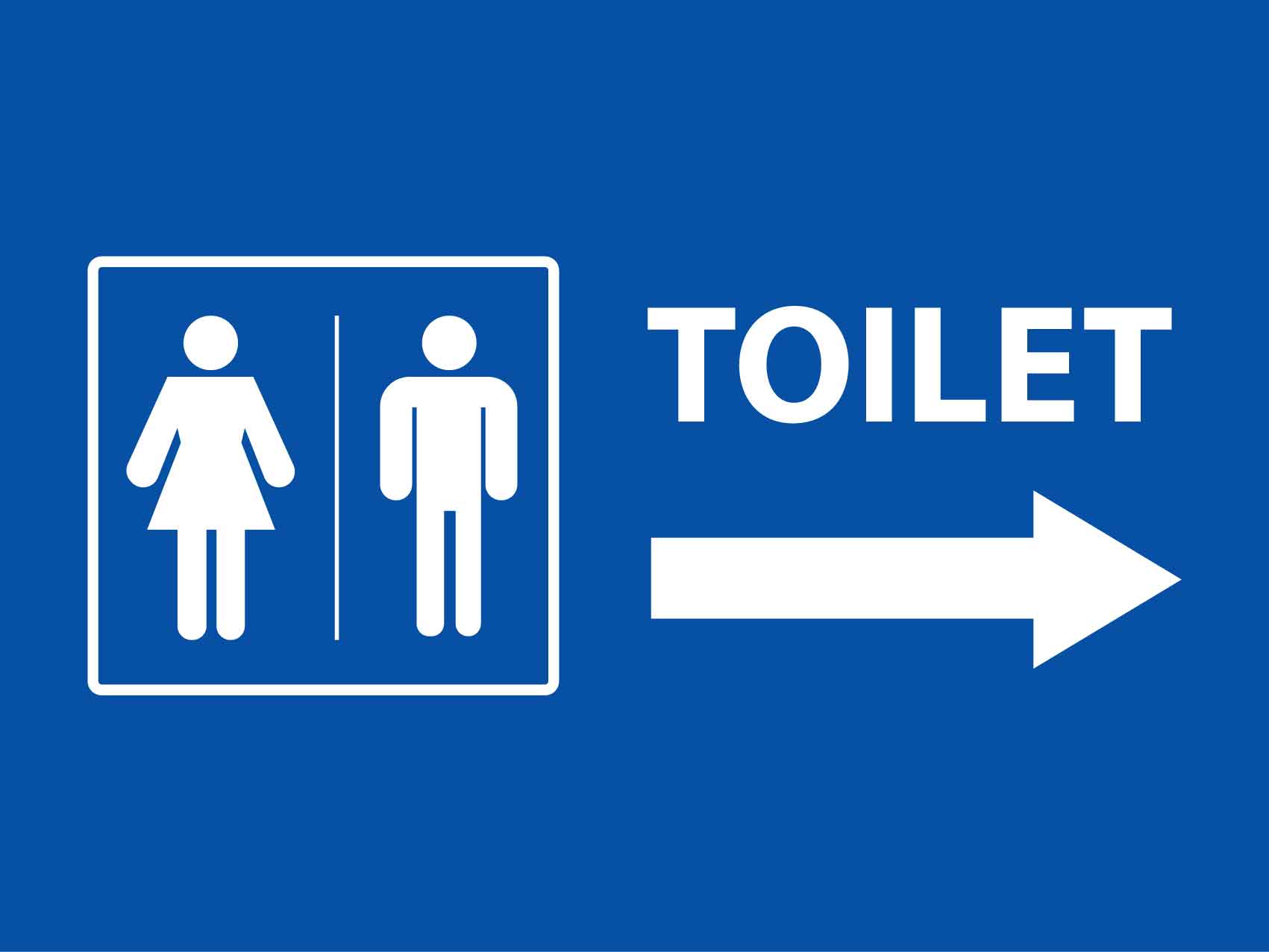 Unisex Toilet Arrow Right Sign - New Signs