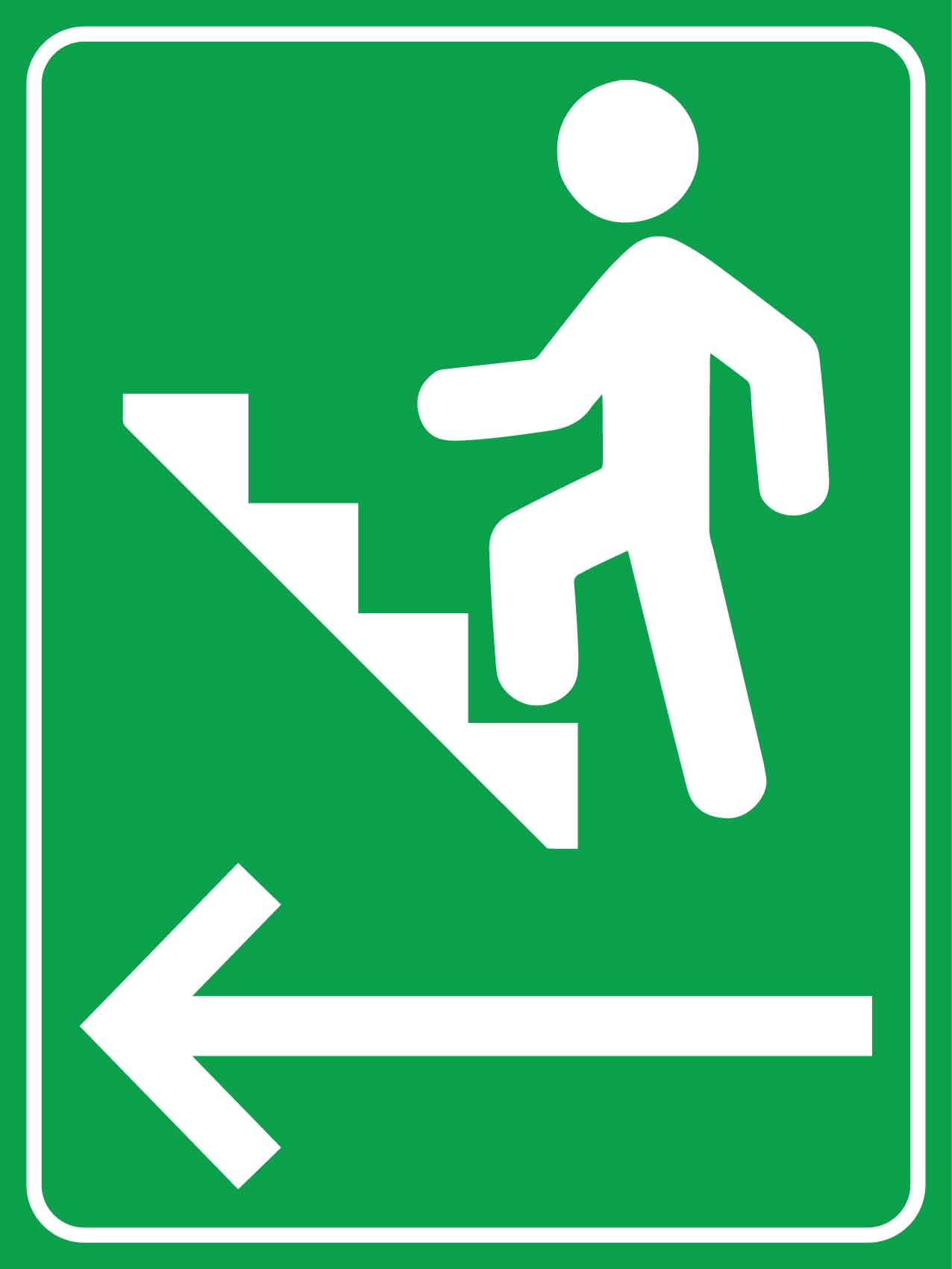 Up Stairs Left Arrow Sign - New Signs