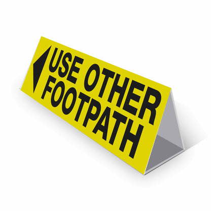 Use Other Footpath Left Arrow - Landscape Corflute Toblerone Signs - New Signs