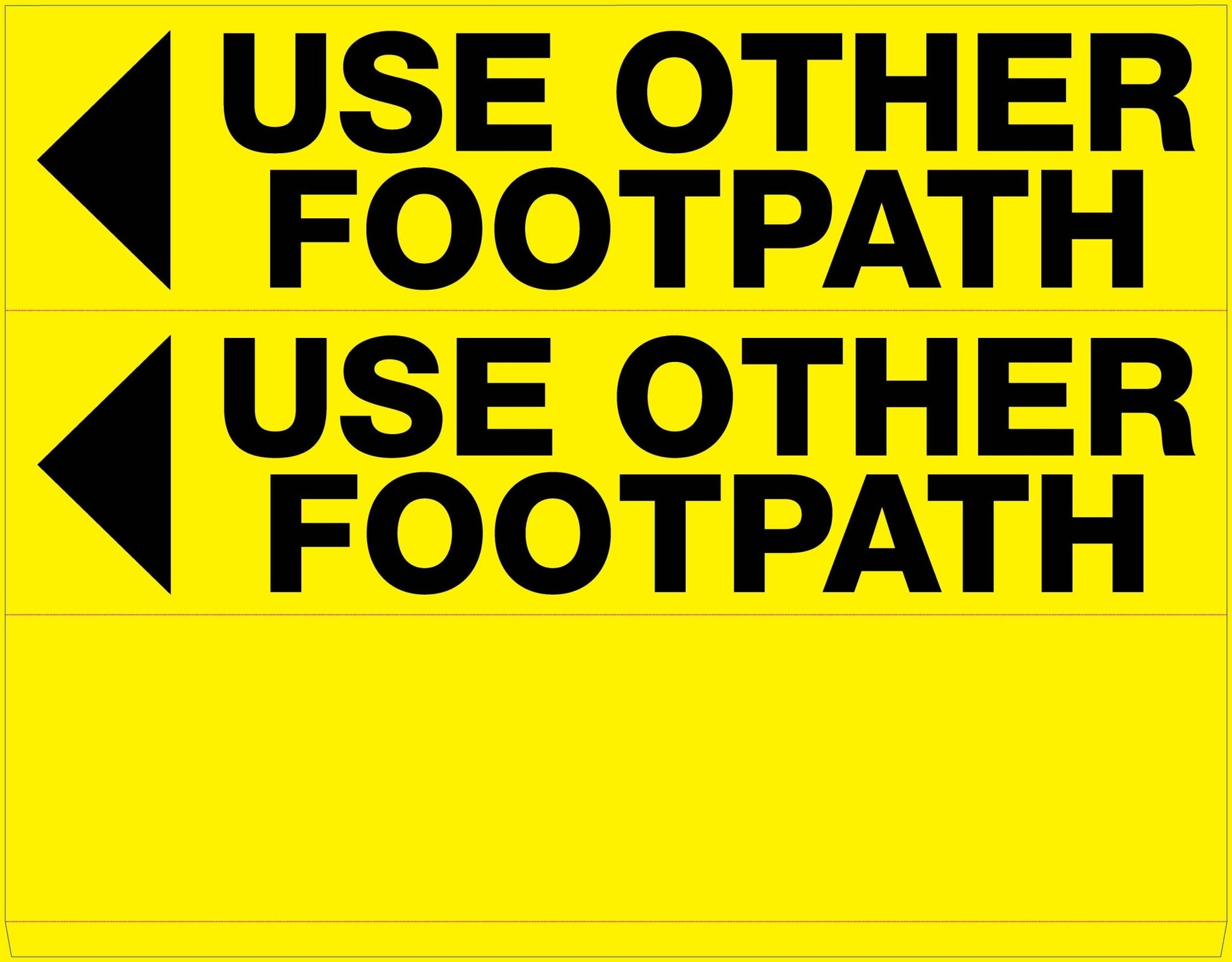 Use Other Footpath Left Arrow - Landscape Corflute Toblerone Signs - New Signs