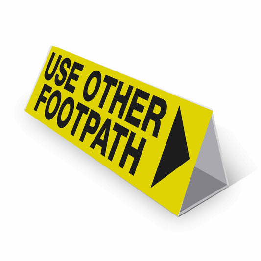 Use Other Footpath Right Arrow - Landscape Corflute Toblerone Signs - New Signs