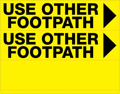 Use Other Footpath Right Arrow - Landscape Corflute Toblerone Signs - New Signs