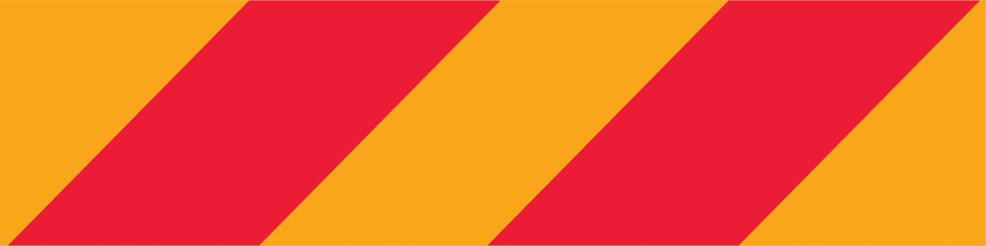 Vehicle Rear Marker Red Yellow Candy Plates (Left Hand Side) 600mm x 150mm Reflective - New Signs