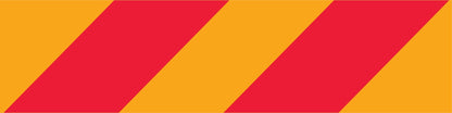 Vehicle Rear Marker Red Yellow Candy Plates (Left Hand Side) 600mm x 150mm Reflective - New Signs
