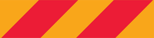 Vehicle Rear Marker Red Yellow Candy Plates (Left Hand Side) 600mm x 150mm Reflective - New Signs