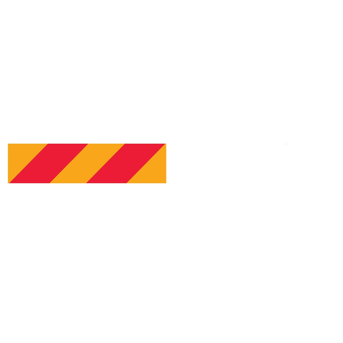 Vehicle Rear Marker Red Yellow Candy Plates (Left Hand Side) 600mm x 150mm Reflective - New Signs