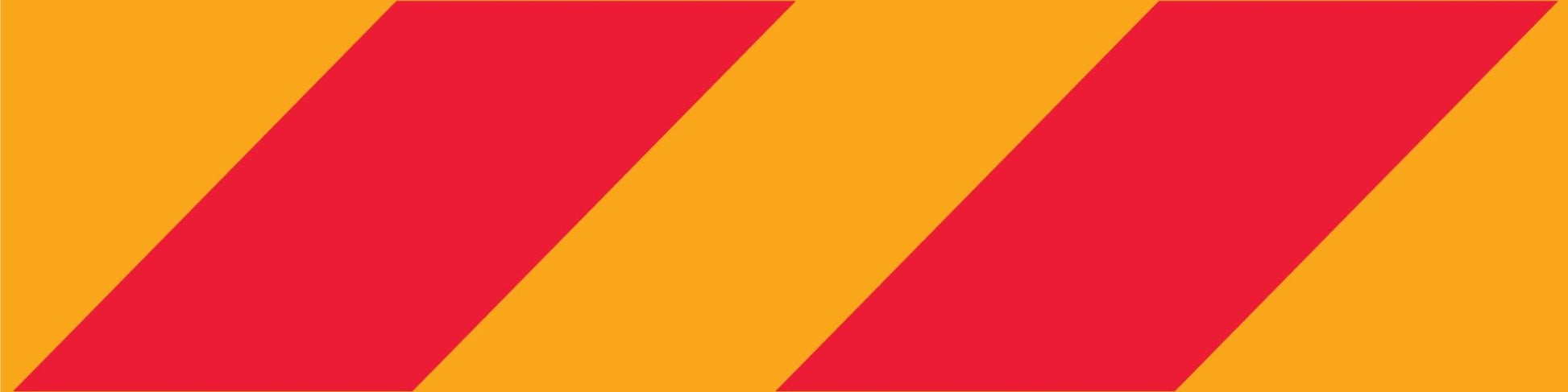 Vehicle Rear Marker Red Yellow Candy Plates (Left Hand Side Only) 400mm x 100mm Reflective Sign - New Signs