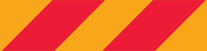 Vehicle Rear Marker Red Yellow Candy Plates (Left Hand Side Only) 400mm x 100mm Reflective Sign - New Signs