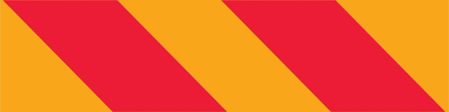 Vehicle Rear Marker Red Yellow Candy Plates (Right Hand Side Only) 400mm x 100mm Reflective Sign - New Signs