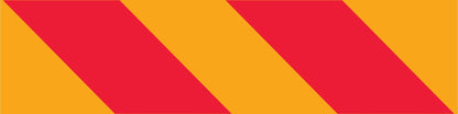 Vehicle Rear Marker Red Yellow Candy Plates (Right Hand Side Only) 400mm x 100mm Reflective Sign - New Signs