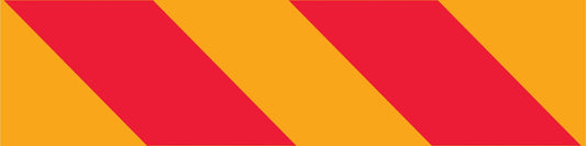 Vehicle Rear Marker Red Yellow Candy Plates (Right Hand Side Only) 400mm x 100mm Reflective Sign - New Signs