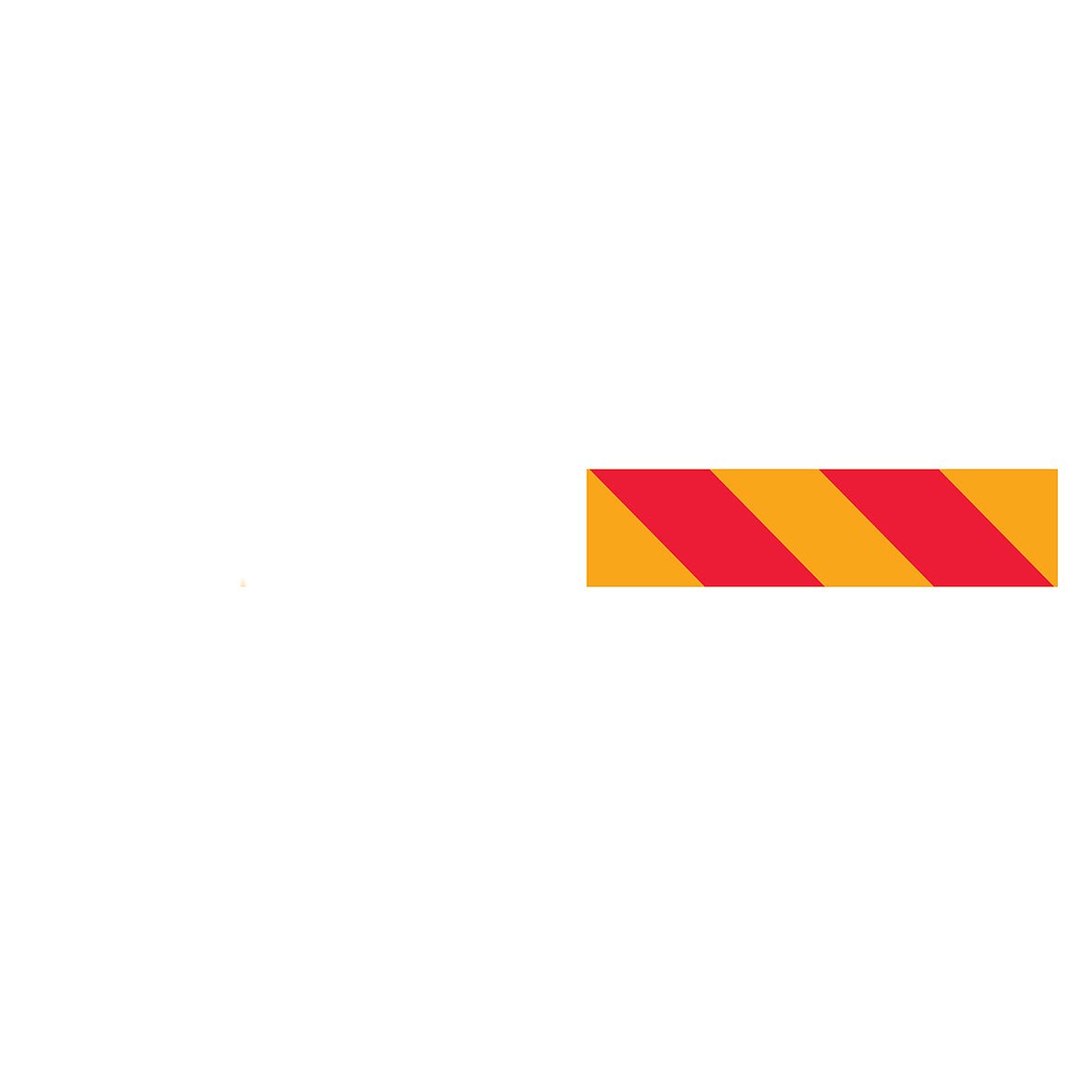 Vehicle Rear Marker Red Yellow Candy Plates (Right Hand Side Only) 400mm x 100mm Reflective Sign - New Signs