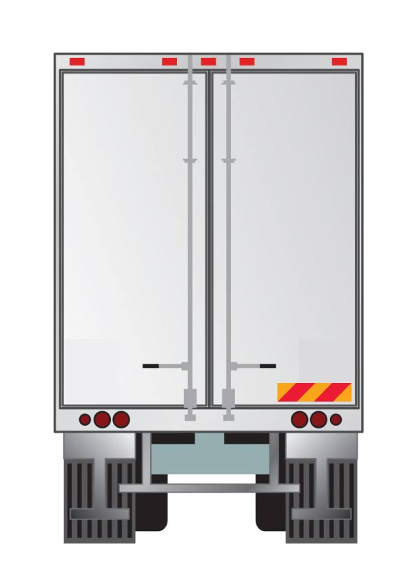 Vehicle Rear Marker Red Yellow Candy Plates (Right Hand Side Only) 400mm x 100mm Reflective Sign - New Signs