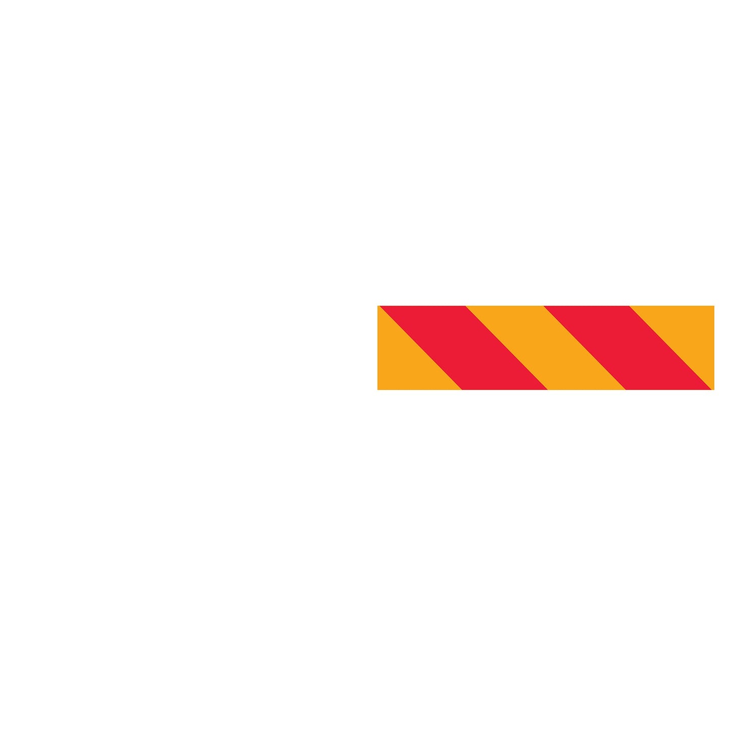 Vehicle Rear Marker Red Yellow Candy Plates (Right Hand Side Only) 600mm x 150mm Reflective - New Signs
